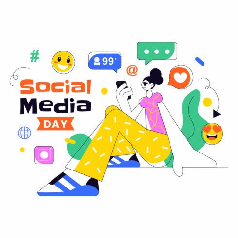 7 Social Media Day Illustration cover image.