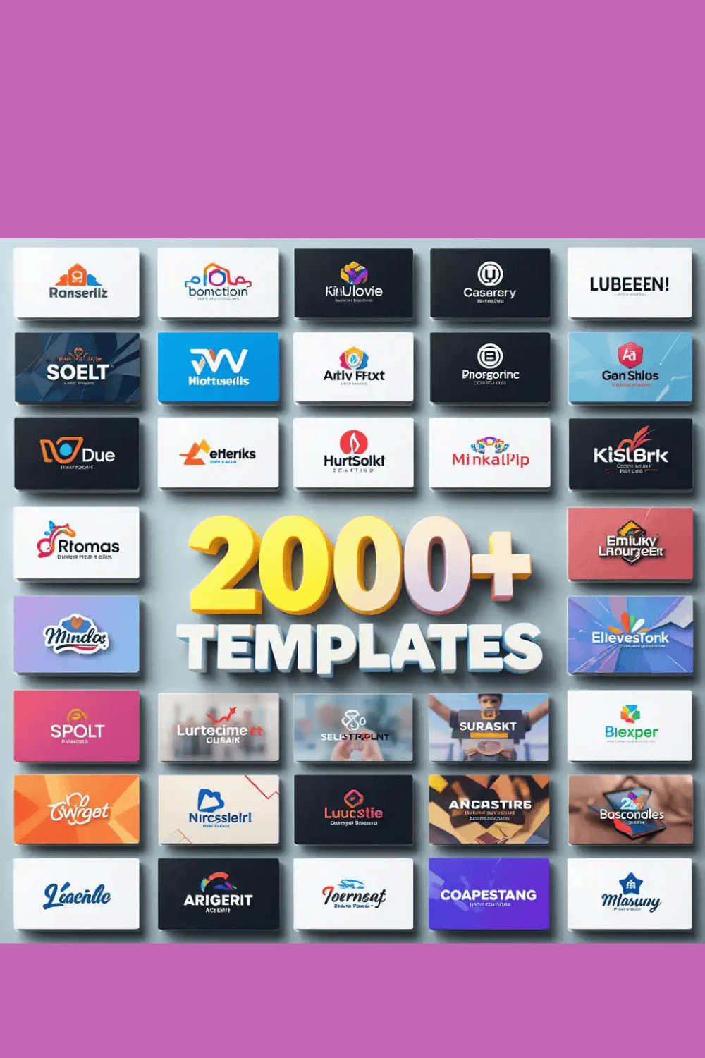 2000+ Editable Logo Templates – Business, Minimal, Modern & More pinterest preview image.