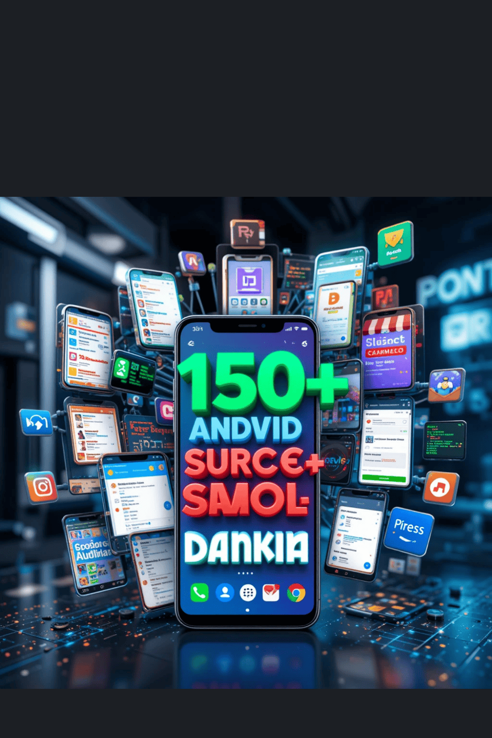 150+ Android App Source Code Bundle | Ready-to-Use Android Studio Projects pinterest preview image.