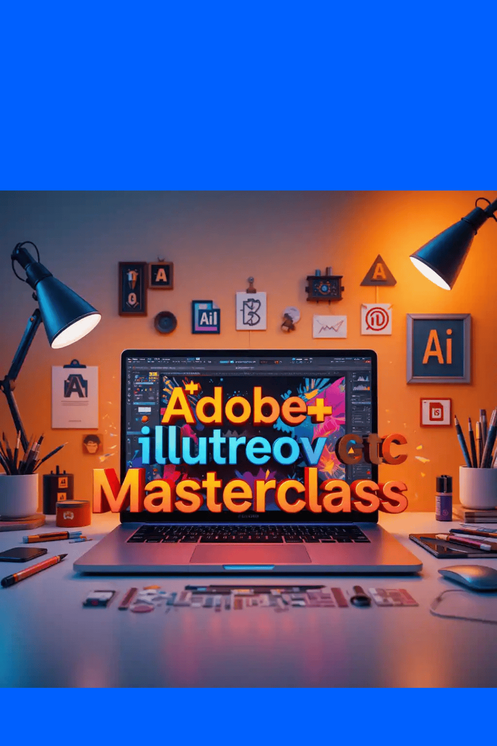 Adobe Illustrator CC Masterclass – Become a Vector Design Pro pinterest preview image.