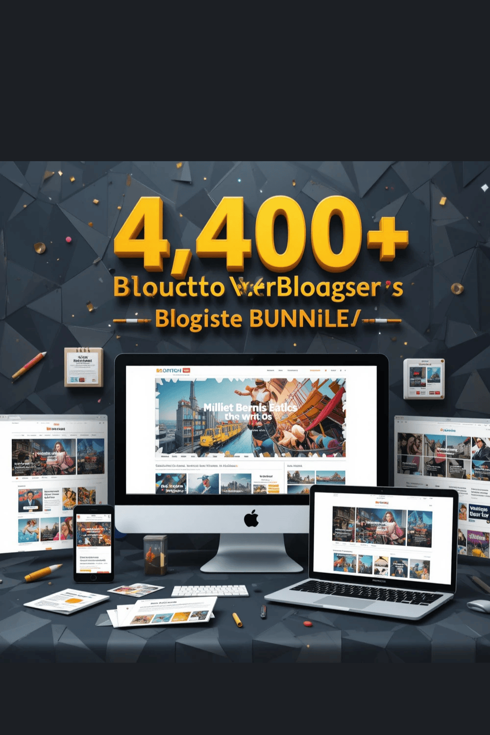 4,400+ Professional Blogger Templates Bundle | Fully Responsive & SEO Optimized pinterest preview image.