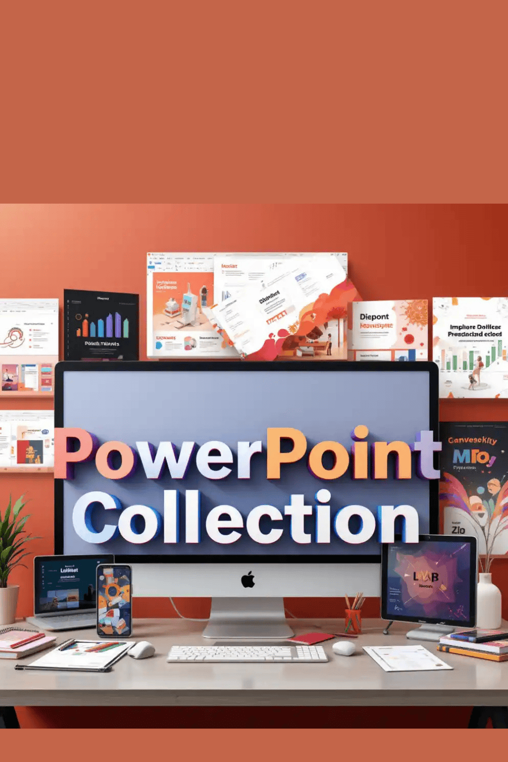 PowerPoint Collection | Premium Templates for Stunning Presentations pinterest preview image.