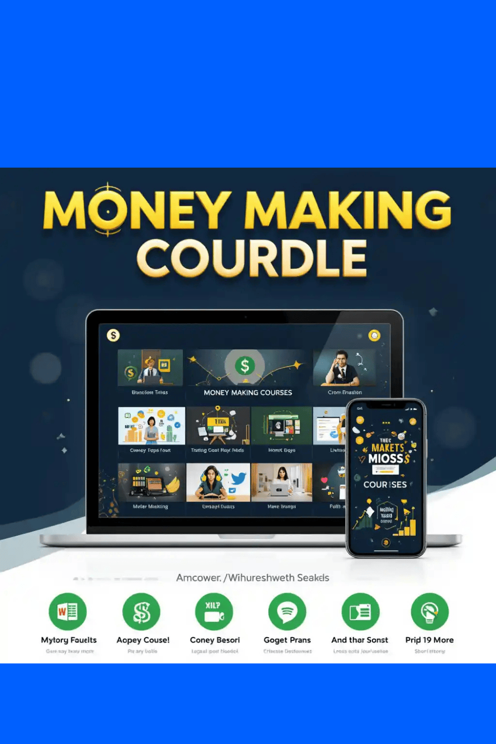 Money Making Courses Bundle – Learn & Earn Skills for Life pinterest preview image.
