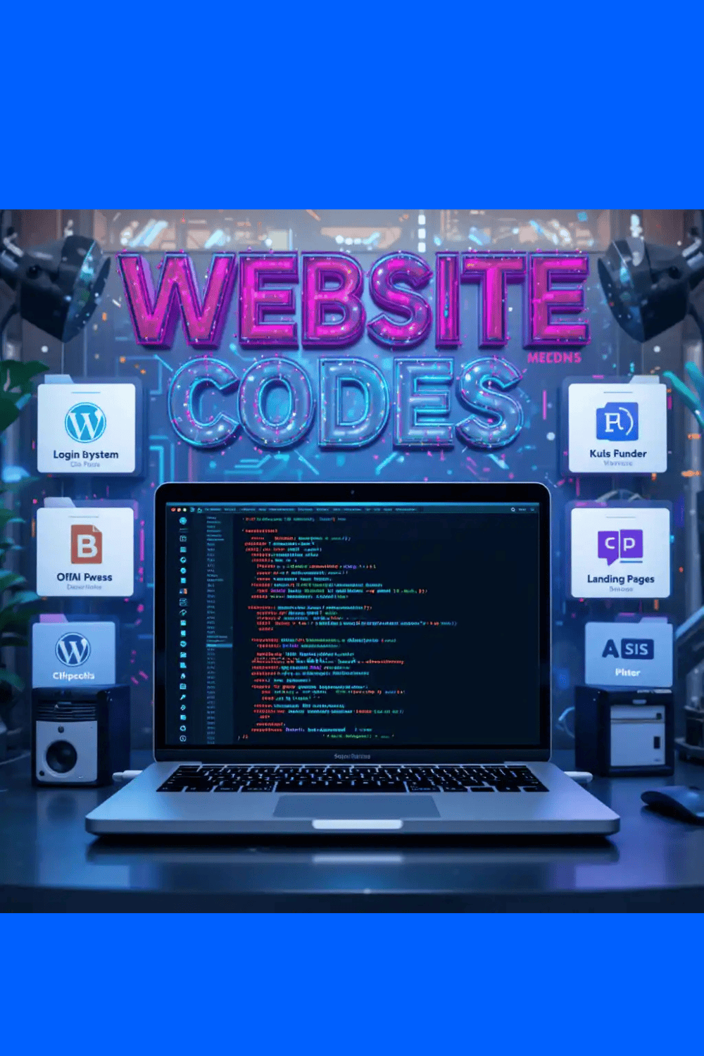 Website Codes & Plugins Mega Bundle – 100+ Tools for Developers & Web Creators pinterest preview image.