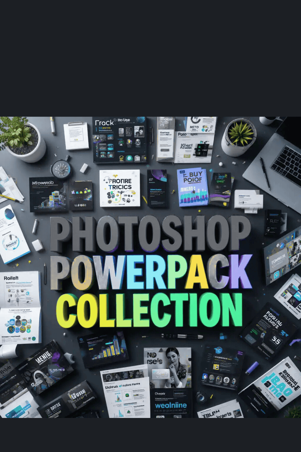 Photoshop Powerpack Collection | Ultimate PSD Assets for Designers pinterest preview image.