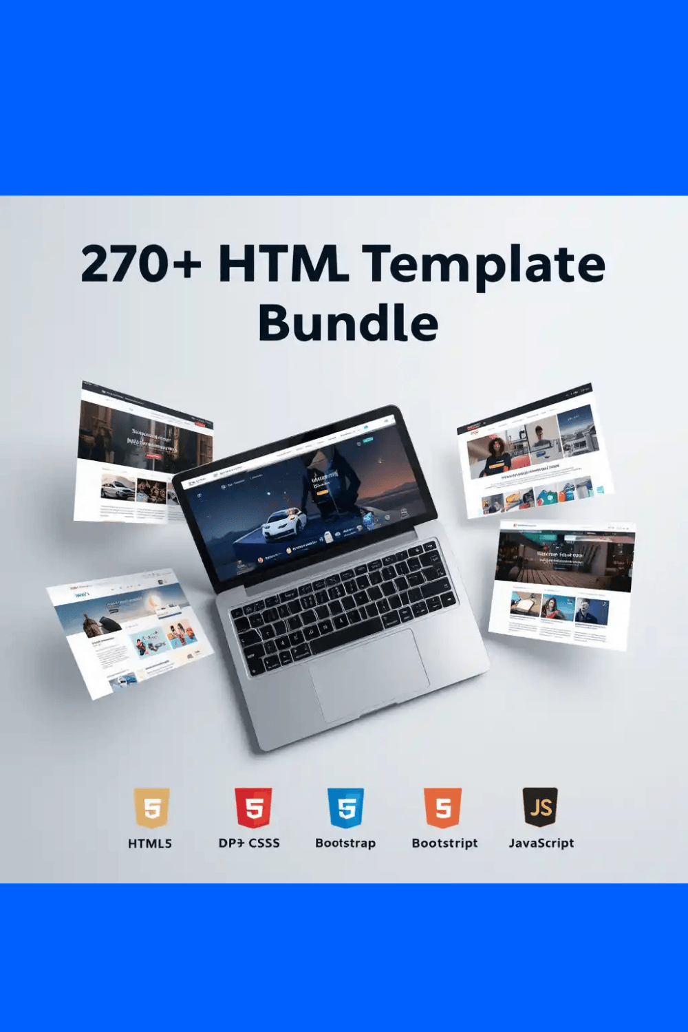 270+ Premium HTML Website Templates Collection pinterest preview image.