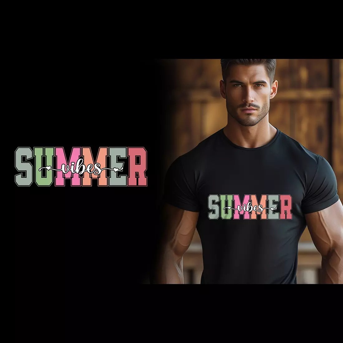 Summer Vibes Svg Sublimation T-Shirt cover image.
