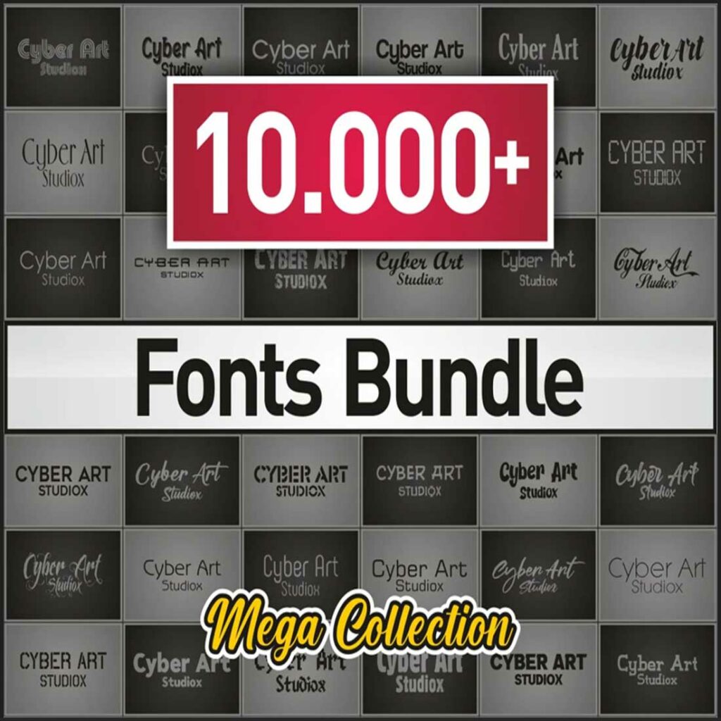 10,000 Biggest Font Collection Bundle | Mixed Premium - MasterBundles