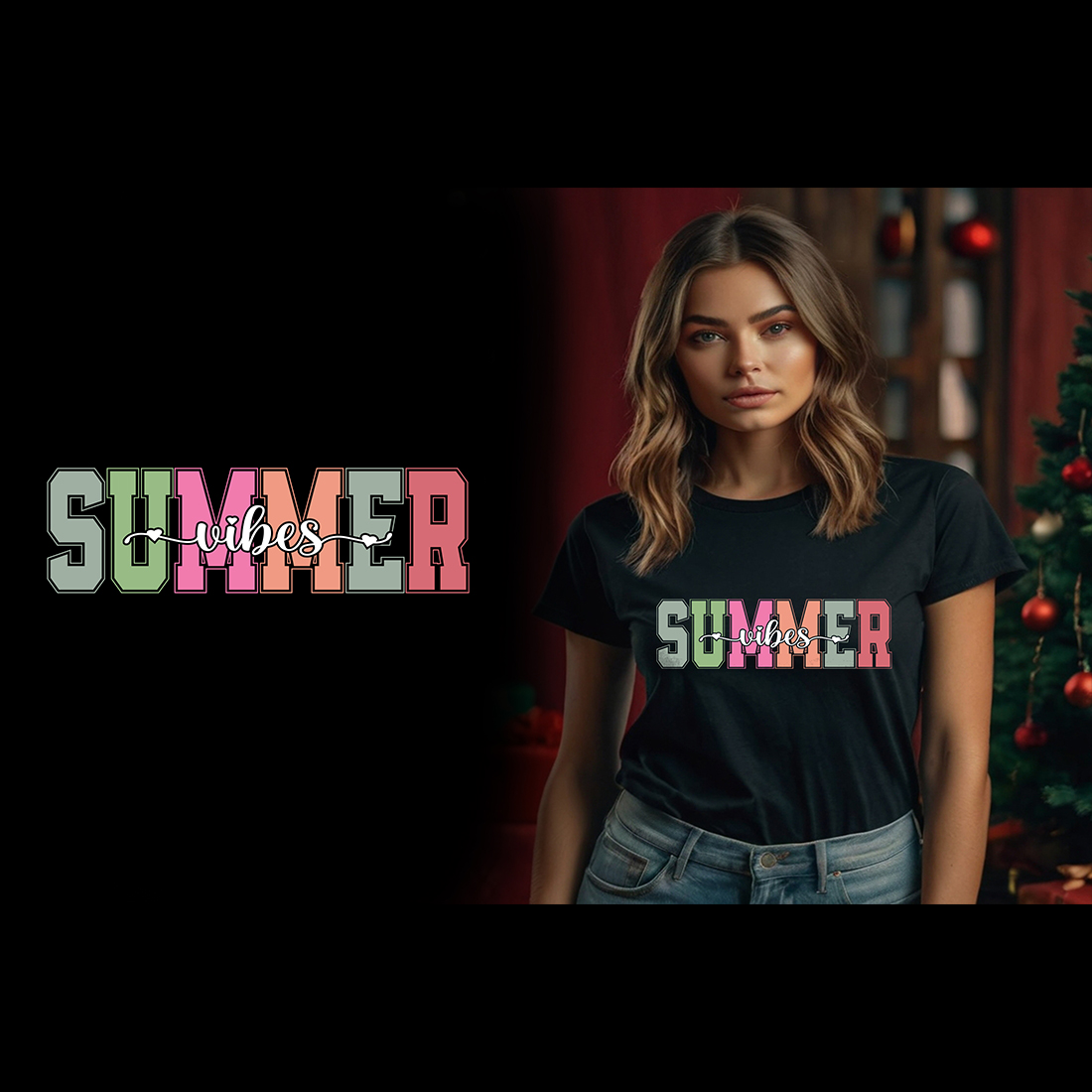 Summer Vibes Svg Sublimation T-Shirt preview image.