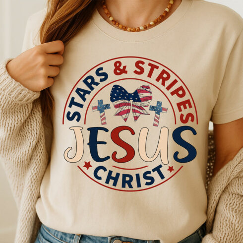 Stars & Stripes and Jesus Christ SVG PNG cover image.