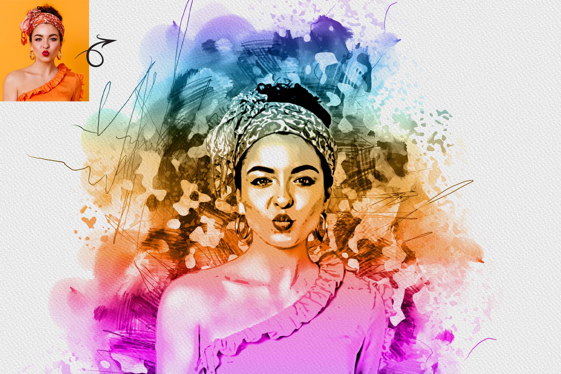 stylish ink art photoshop action 4 693