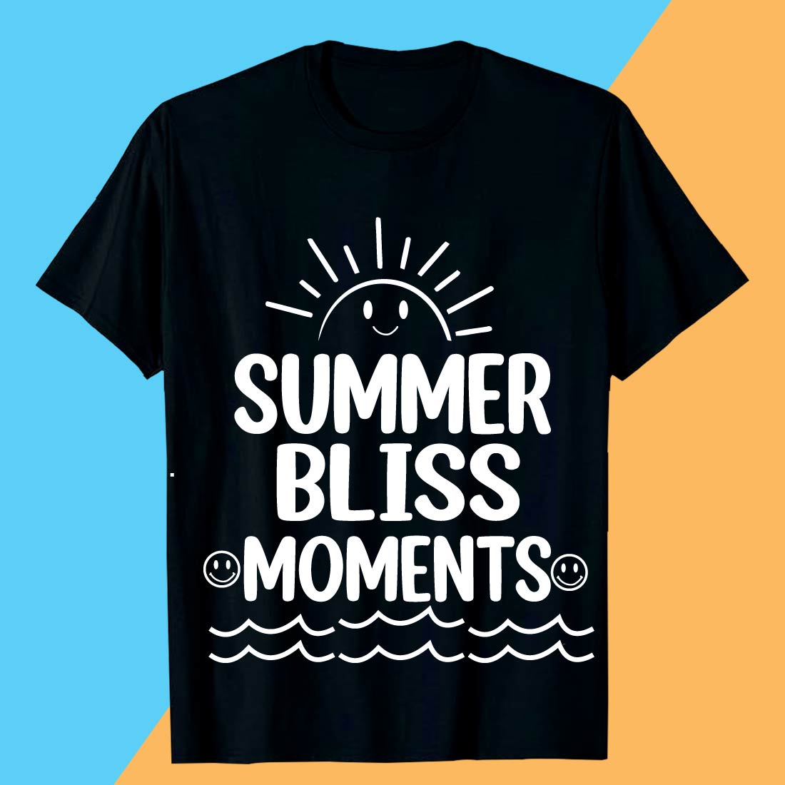 SUMMER BLISS MOMENTS SUMMER SVG T shirt Design preview image.