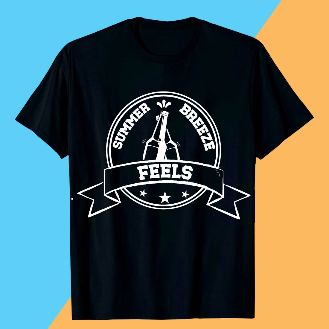SUMMER BREEZE FEELS SUMMER SVG T shirt Design AI preview image.