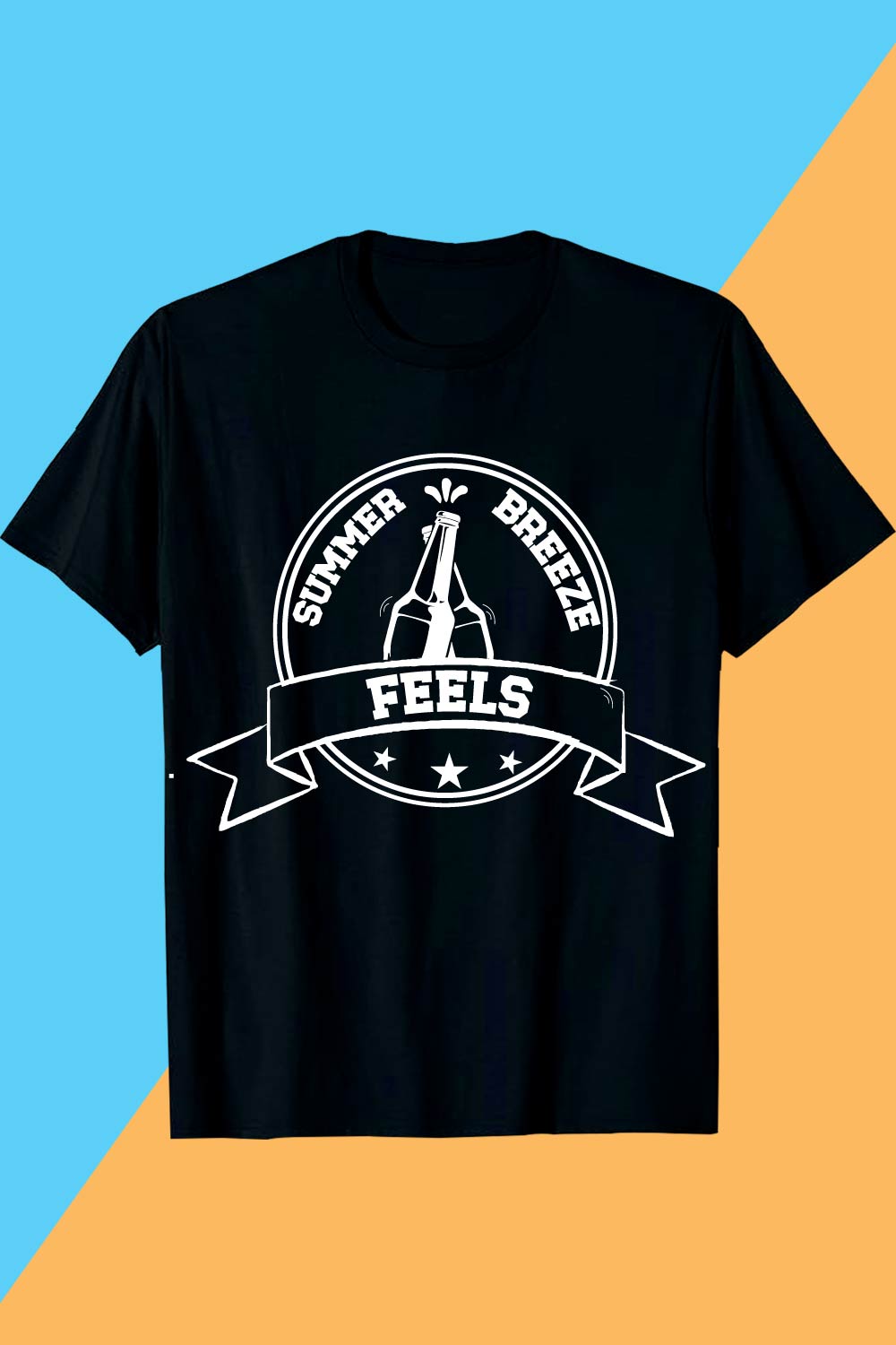 SUMMER BREEZE FEELS SUMMER SVG T shirt Design AI pinterest preview image.