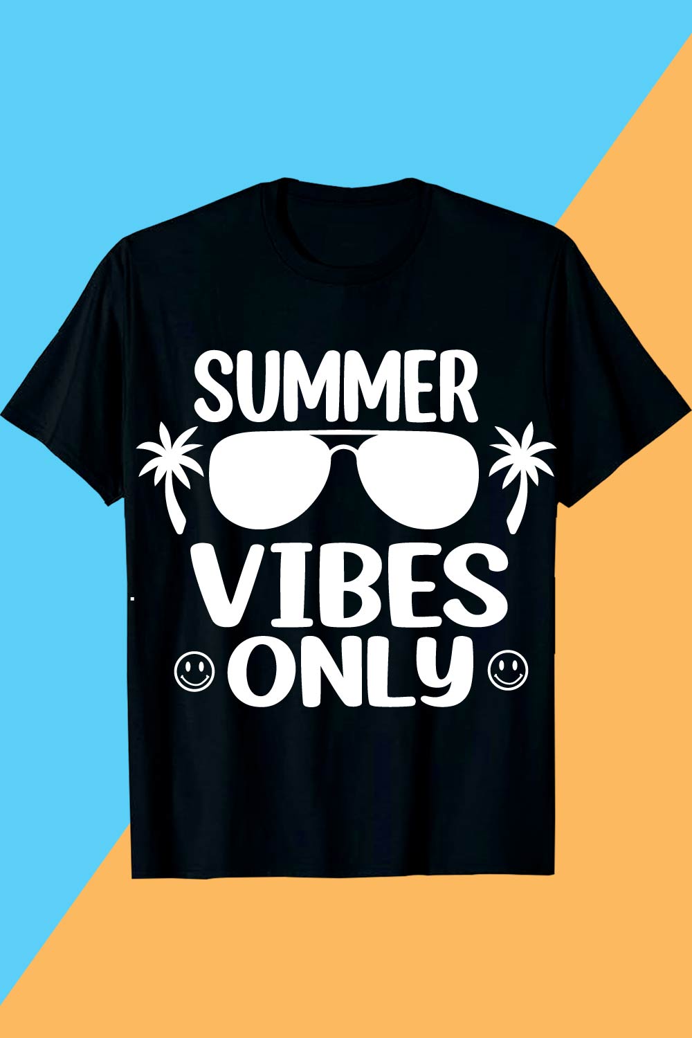 SUMMER VIBES ONLY SUMMER SVG T shirt Design pinterest preview image.