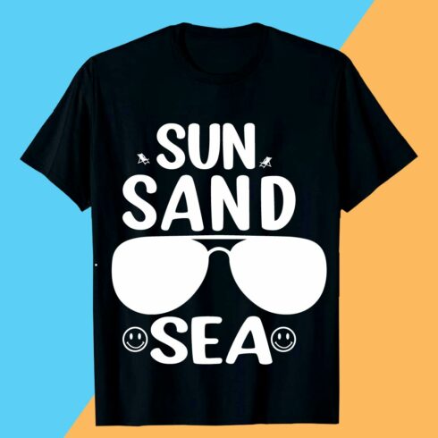 SUN SAND SEA SUMMER SVG T shirt Design cover image.