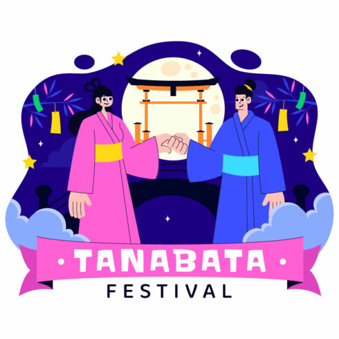 10 Tanabata Japan Festival Illustration cover image.