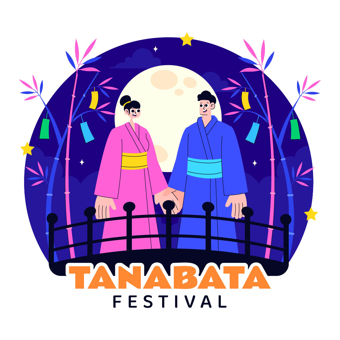 10 Tanabata Japan Festival Illustration preview image.