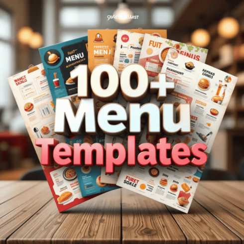 100+ Menu Templates – Editable Restaurant, Café, and Food Menus cover image.