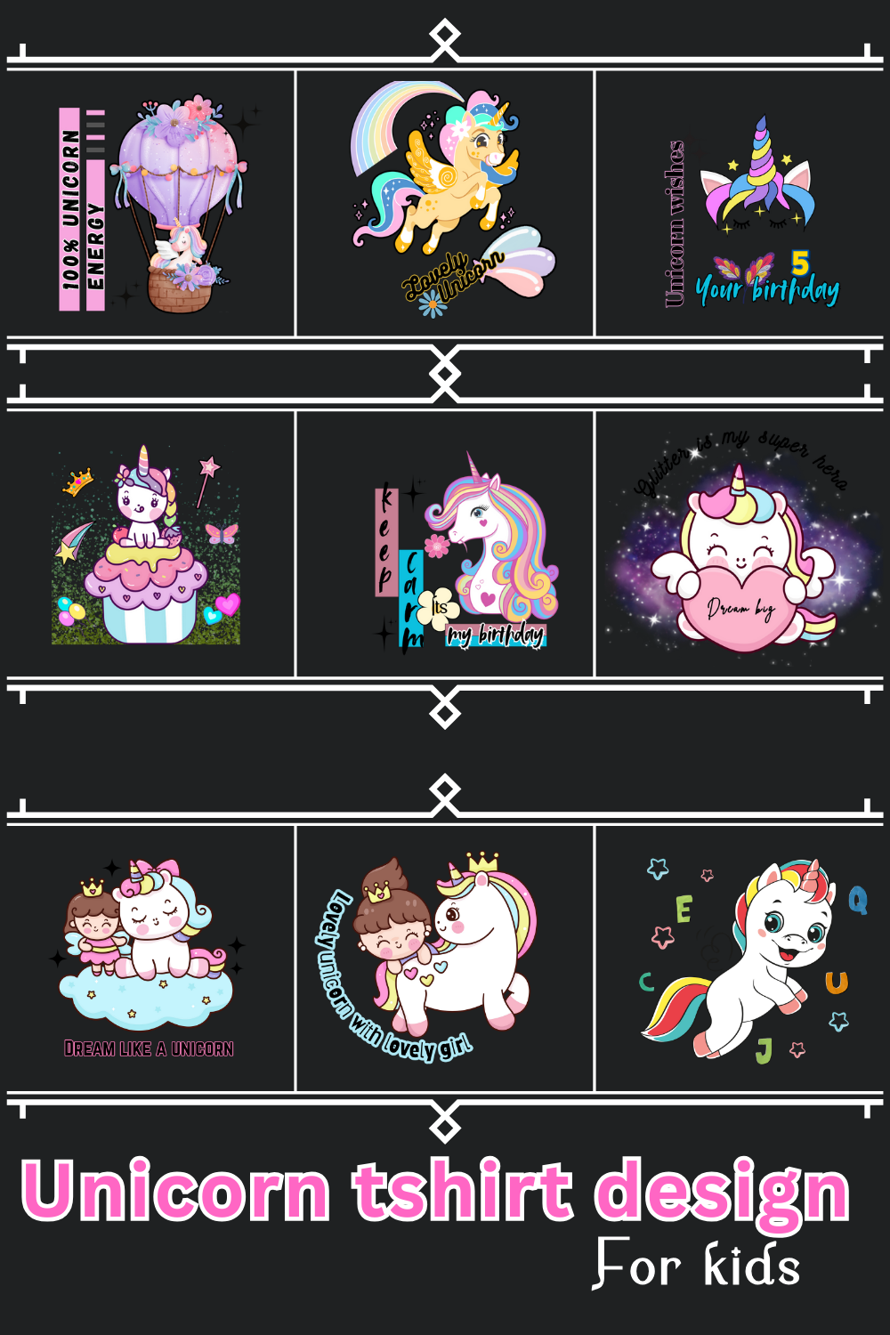 25 unicorn tshirt design for kids pinterest preview image.