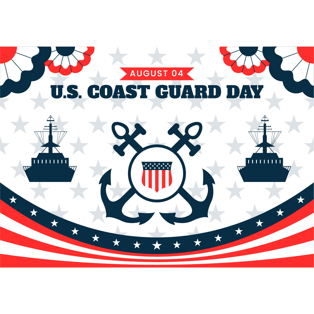 10 United States Coast Guard Day Illustration preview image.