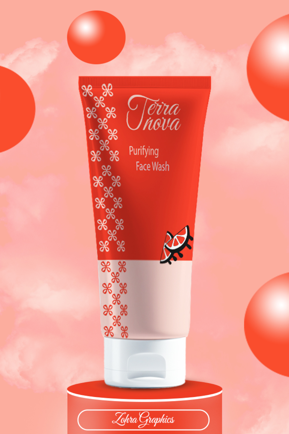 Face Wask bottle Mockup pinterest preview image.