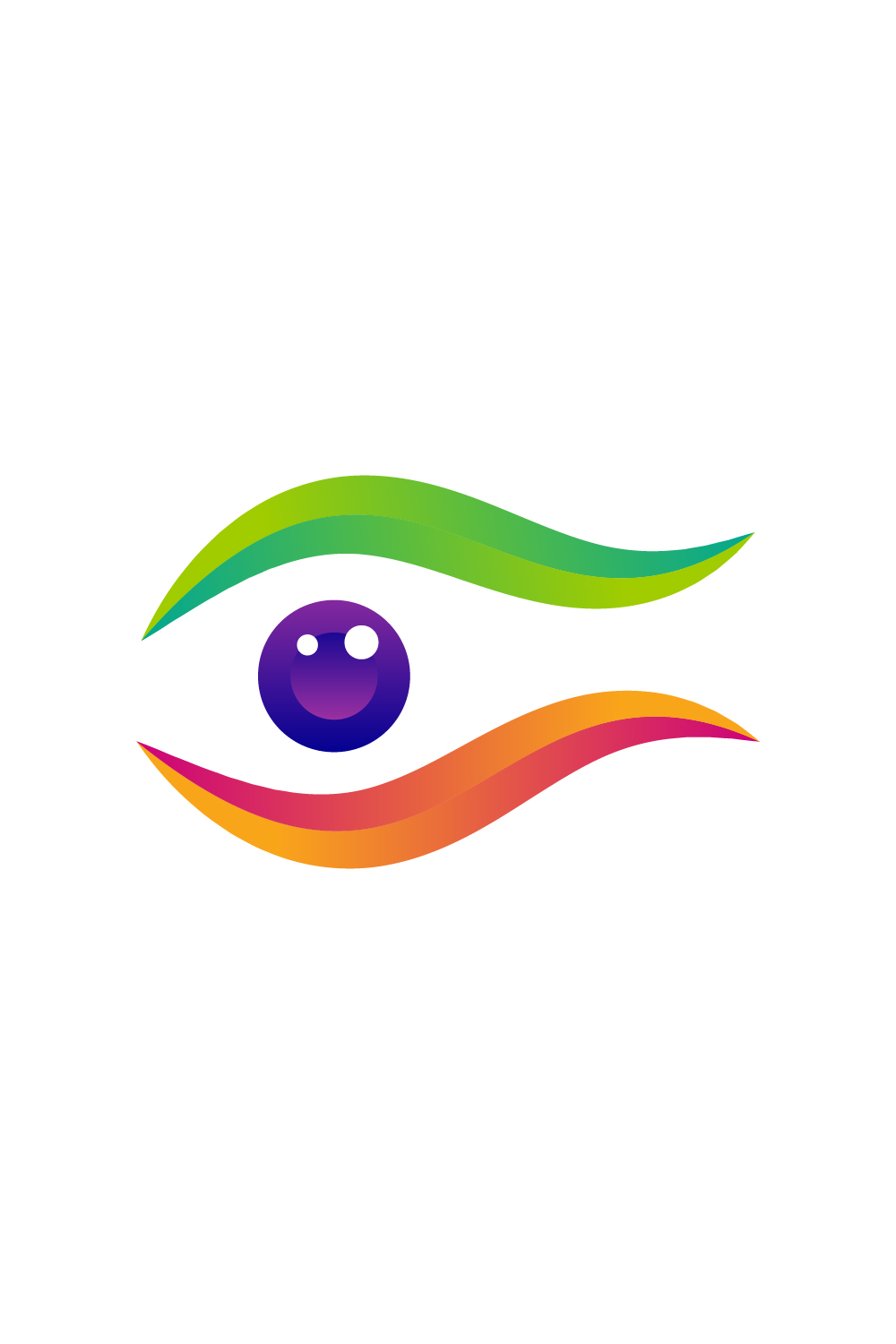 Abstract colorful Eye vision logo design, Vector illustration pinterest preview image.