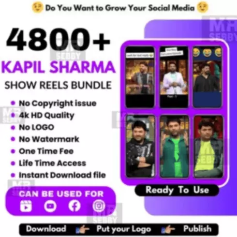 4800+ The Kapil Sharma Show Reels Bundle | Comedy Shorts Pack for Instagram & YouTube cover image.