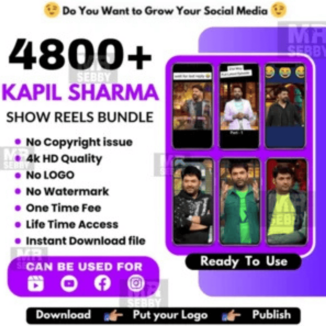 4800+ The Kapil Sharma Show Reels Bundle | Comedy Shorts Pack for Instagram & YouTube preview image.