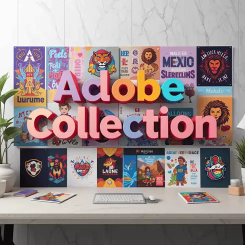 Adobe Illustrator Collection | 1000+ Premium Designs Bundle cover image.