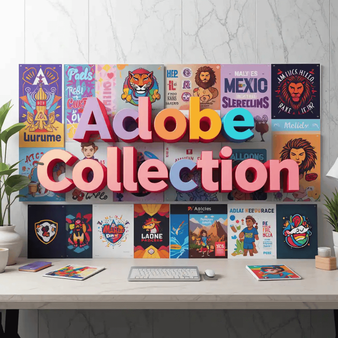 Adobe Illustrator Collection | 1000+ Premium Designs Bundle cover image.