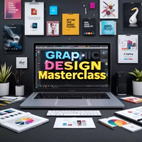 Graphic Design Masterclass – Learn Professional Design from Scratch (Beginner to Pro) cover image.