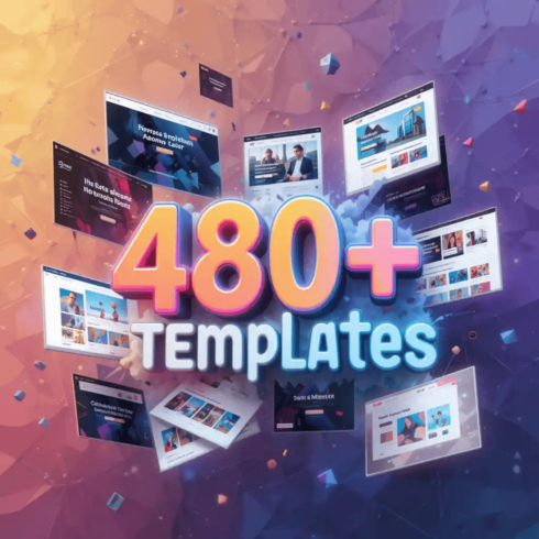 480+ HTML Website Templates – Fully Responsive & Modern Designs cover image.