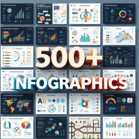 500+ Infographics Templates – Editable, Modern & Data-Ready Designs cover image.