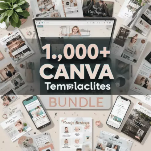 1,000+ Editable Canva Templates | Social Media, Business, Resume, eBook & More cover image.