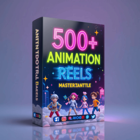 500+ 2D Animation Reels Master Bundle – Viral-Ready Animated Video Templates for Reels, Shorts & Ads cover image.