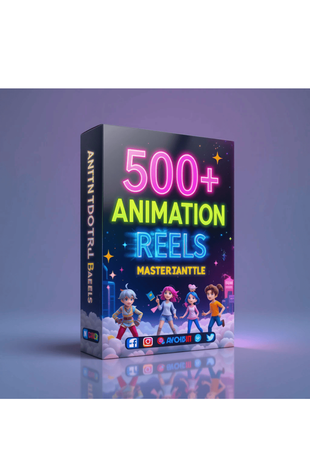 500+ 2D Animation Reels Master Bundle – Viral-Ready Animated Video Templates for Reels, Shorts & Ads pinterest preview image.