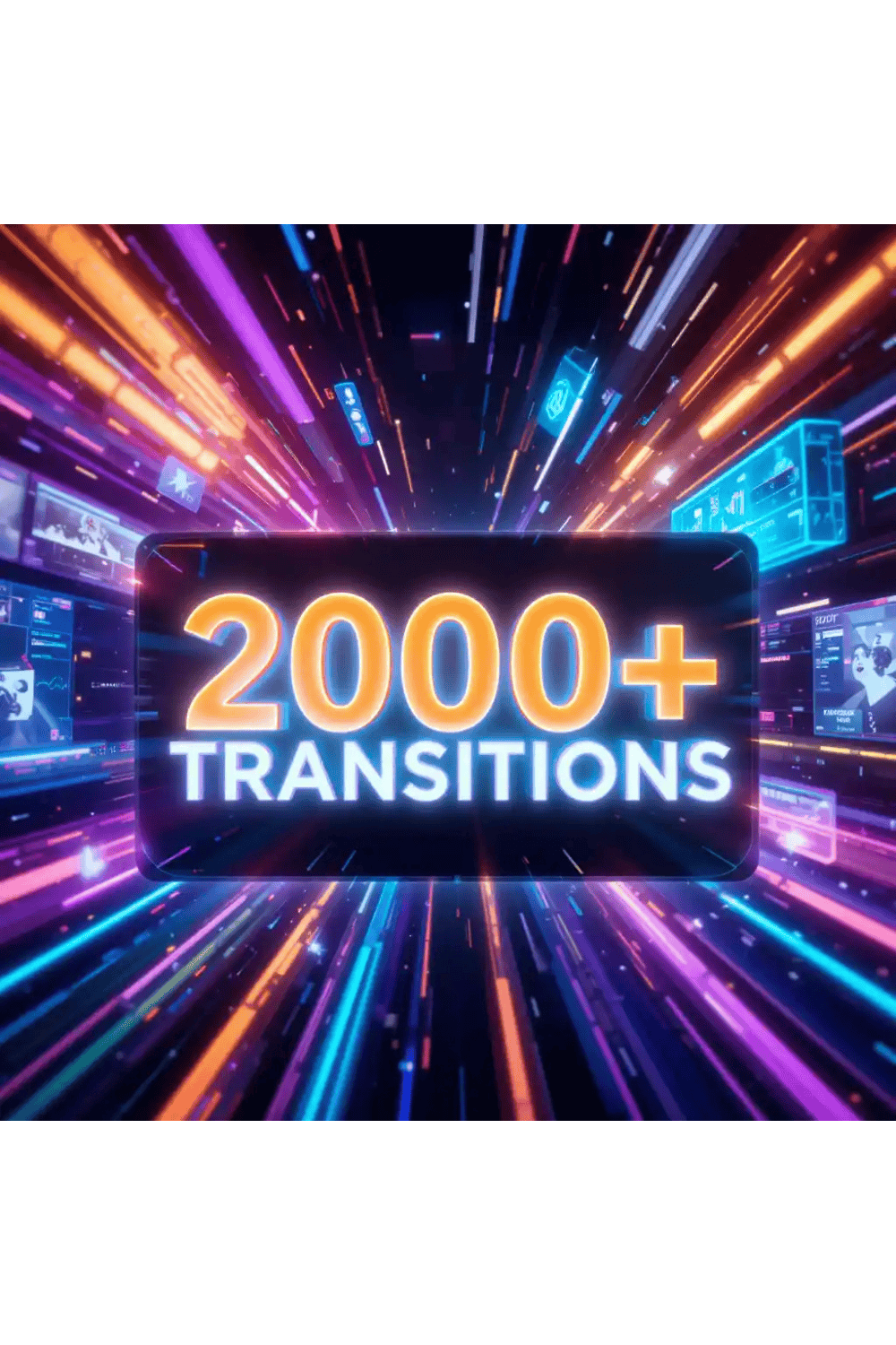 2000+ Video Transitions Bundle – Smooth, Modern & Easy-to-Use pinterest preview image.