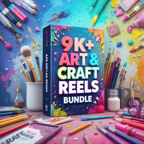 9K+ Art & Craft Reels Master Bundle - Creative Templates for Social Media cover image.