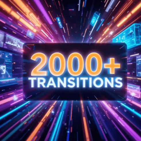 2000+ Video Transitions Bundle – Smooth, Modern & Easy-to-Use cover image.