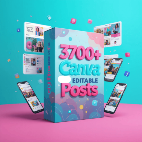 3700+ Canva Editable Social Media Post Bundle | Instagram, Facebook, Business & Personal Branding Templates | Fully Customizable cover image.