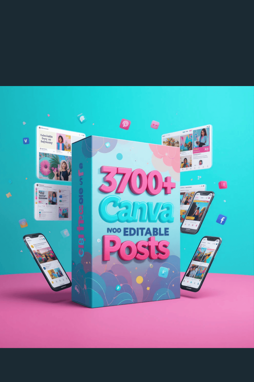 3700+ Canva Editable Social Media Post Bundle | Instagram, Facebook, Business & Personal Branding Templates | Fully Customizable pinterest preview image.