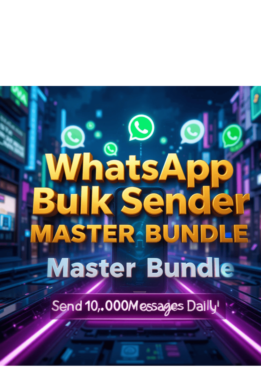 WhatsApp Bulk Sender Master Bundle – Bulk Messaging Tool / Auto-Scheduler pinterest preview image.