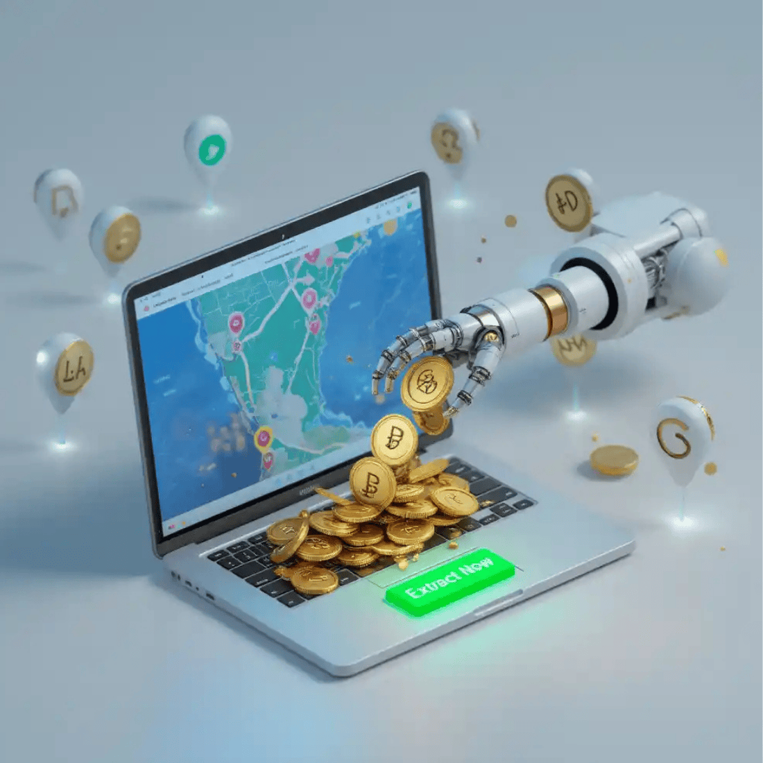 "Google Map Extractor Pro – Scrape Business Leads, Emails & Phone Numbers Instantly!" preview image.
