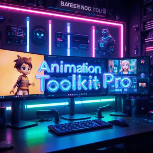 "Ultimate Animation Toolkit Pro - 5000+ Premium Assets, Rigged Characters & Motion Presets for After Effects/Blender" cover image.