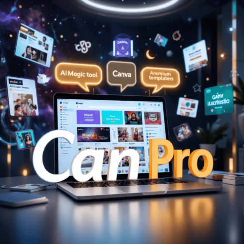 "Canva Pro - Unlimited Premium Design Assets, Magic AI Tools & Brand Kits for Businesses & Creators" cover image.