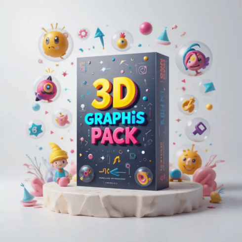 3D Graphics Pack | 1000+ High-Quality 3D Elements for Creators cover image.