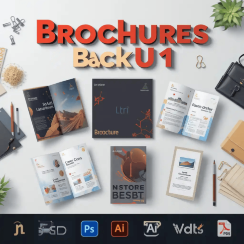 Brochures Pack 1 – Professional Trifold & Bifold Brochure Templates (PSD, AI, PDF) cover image.