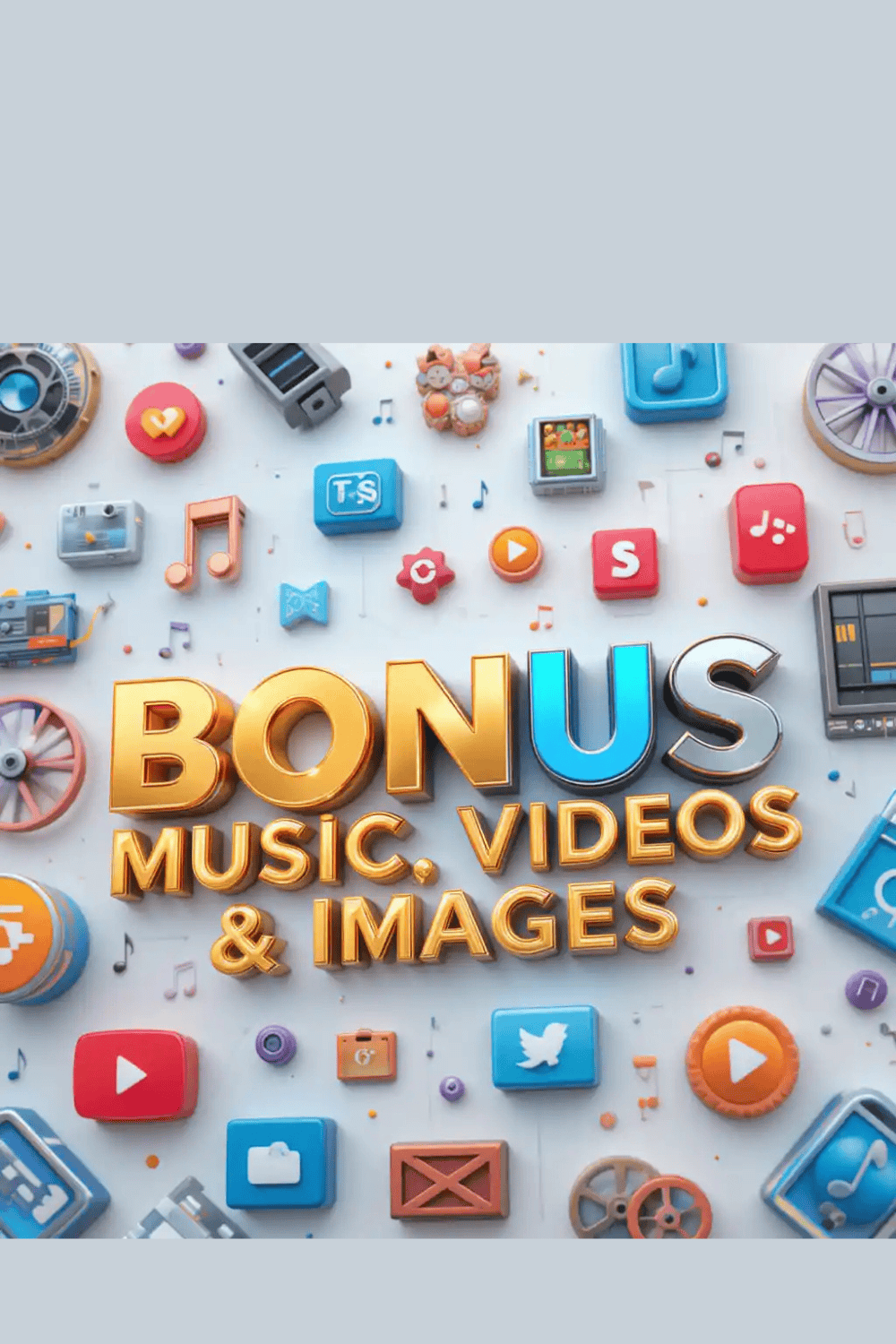 Bonus Royalty-Free Music, Videos & Images – The Ultimate Content Creator’s Asset Bundle! pinterest preview image.