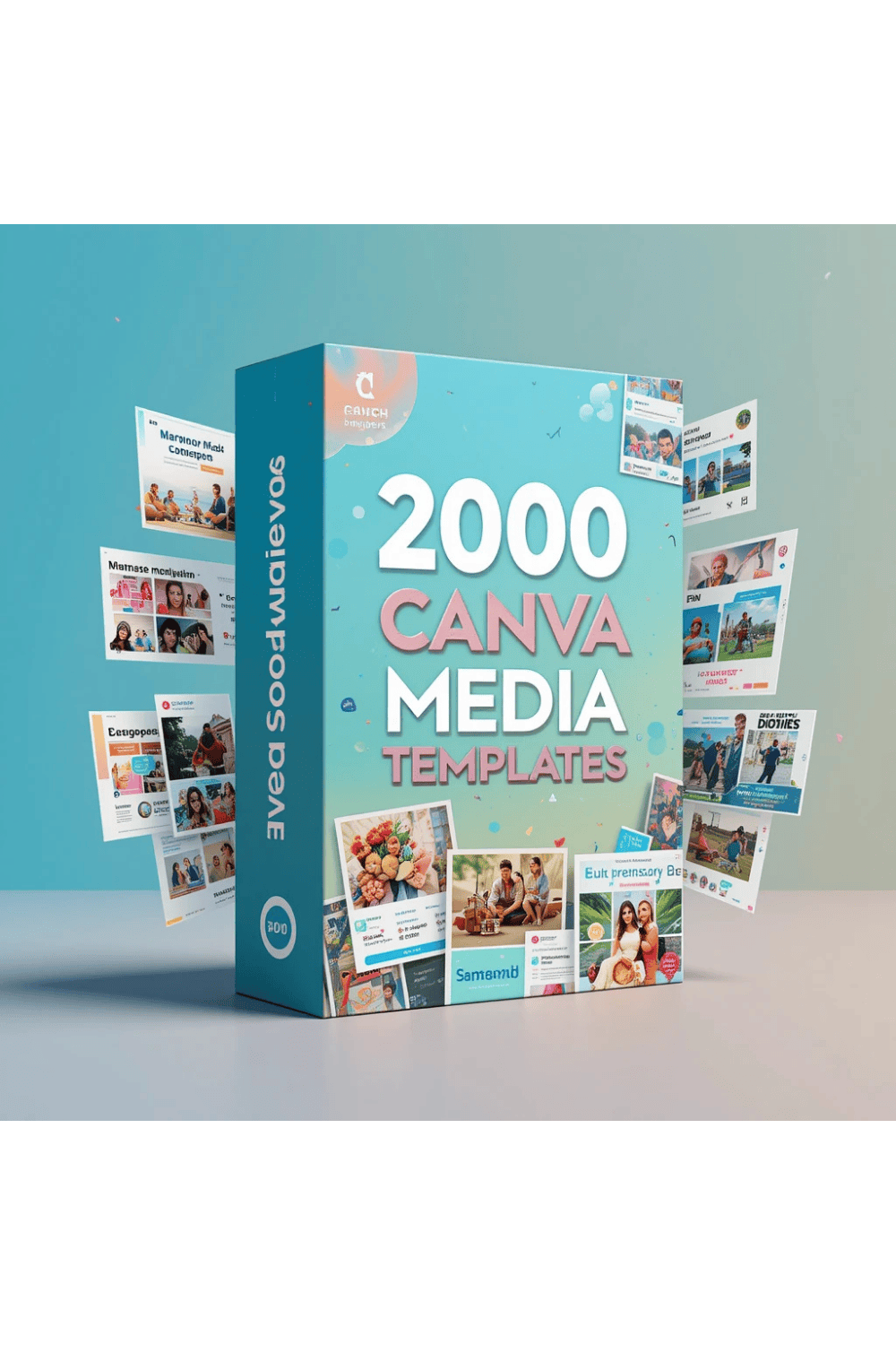 2000 Canva Social Media Templates | Ready-to-Use Designs for All Niches pinterest preview image.